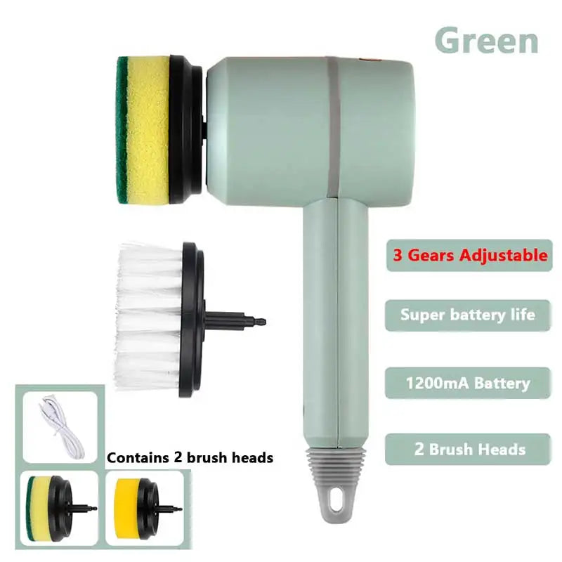 Electric Cleaning Brush Dish Washers Automatic Wireless Dishwashing Brush USB Rechargeable Kitchen Bathtub Tile Cleaning Brushes