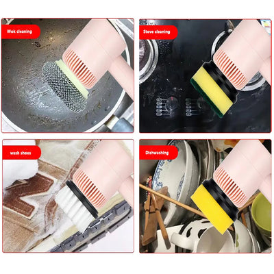 Electric Cleaning Brush Dish Washers Automatic Wireless Dishwashing Brush USB Rechargeable Kitchen Bathtub Tile Cleaning Brushes